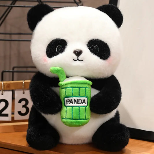 AVS Super Soft Panda With Straw Plush Toys Birthday Gift Babies for New Born, Girls, Boy (9Inch)